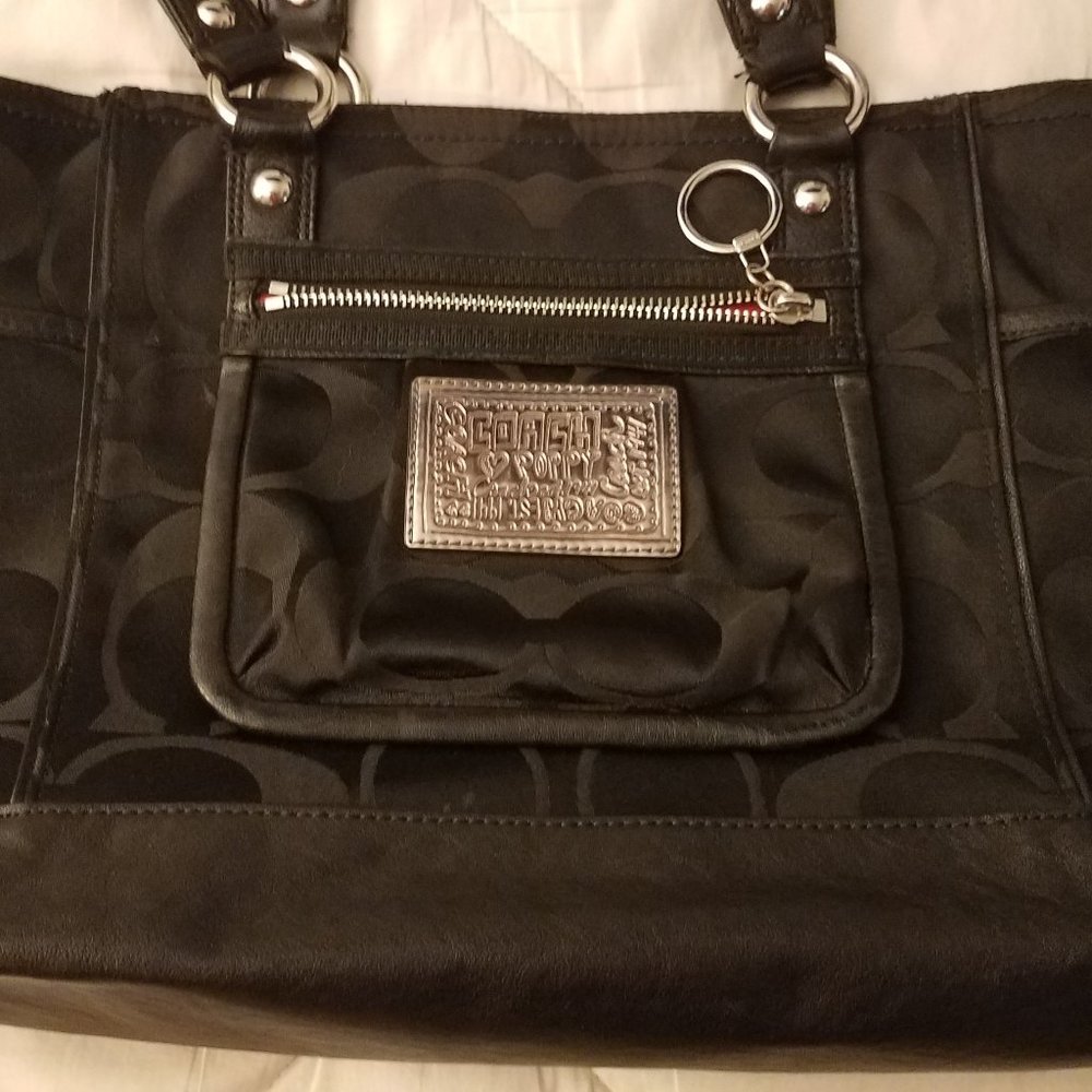 COACH POPPY SIGNATURE BOOK TOTE BLACK G0920-14364